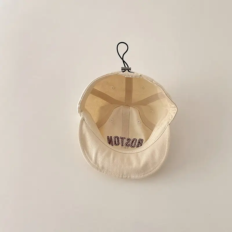 Boston Letter Embroidered Kids Cap Grey - Image 9