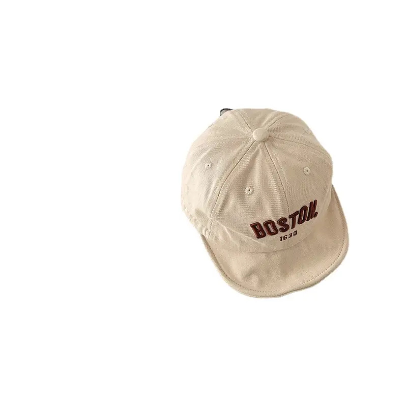 Boston Letter Embroidered Kids Cap Grey - Image 10
