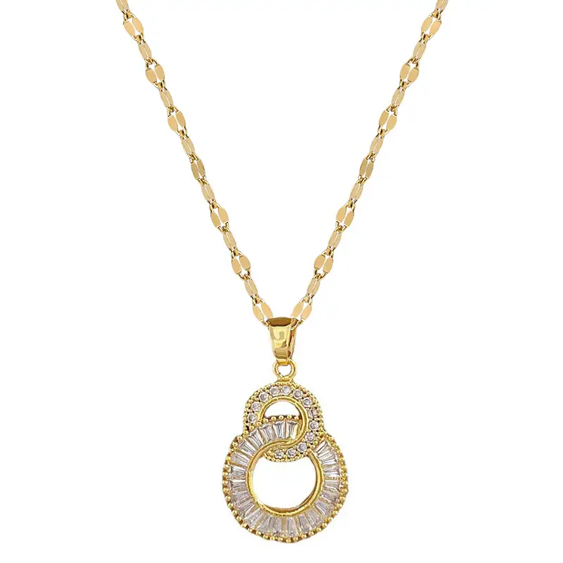 Titanium Steel Double Ring Necklace for Women - Image 6