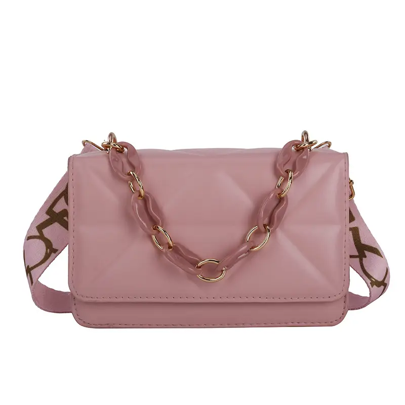 Black Quilted Crossbody Bag with Gold Chain Strap - Image 10