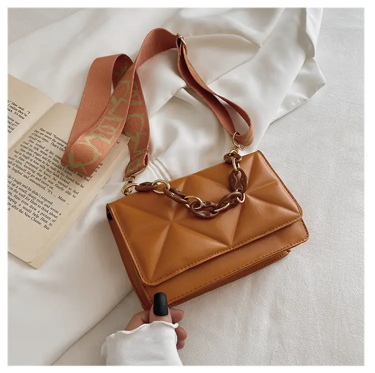 Black Quilted Crossbody Bag with Gold Chain Strap — feature 26