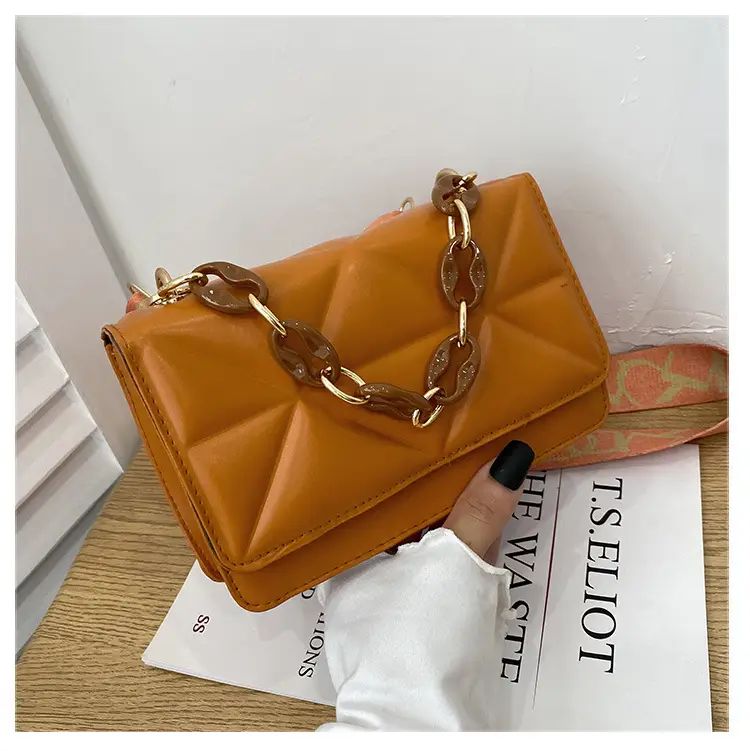 Black Quilted Crossbody Bag with Gold Chain Strap — feature 27