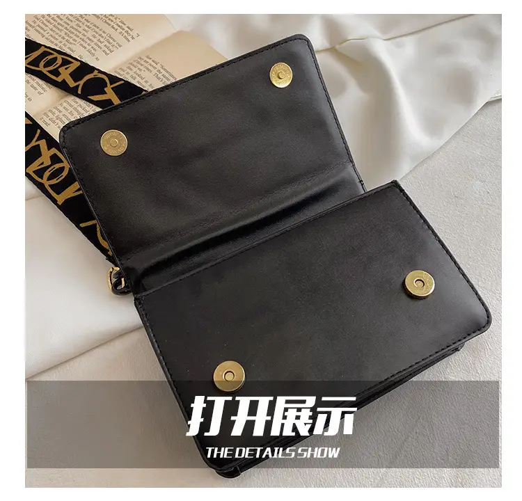 Black Quilted Crossbody Bag with Gold Chain Strap — feature 8