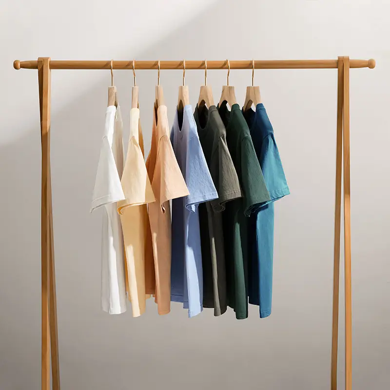 Men White Cotton T-Shirt 230g Summer Casual - Image 29