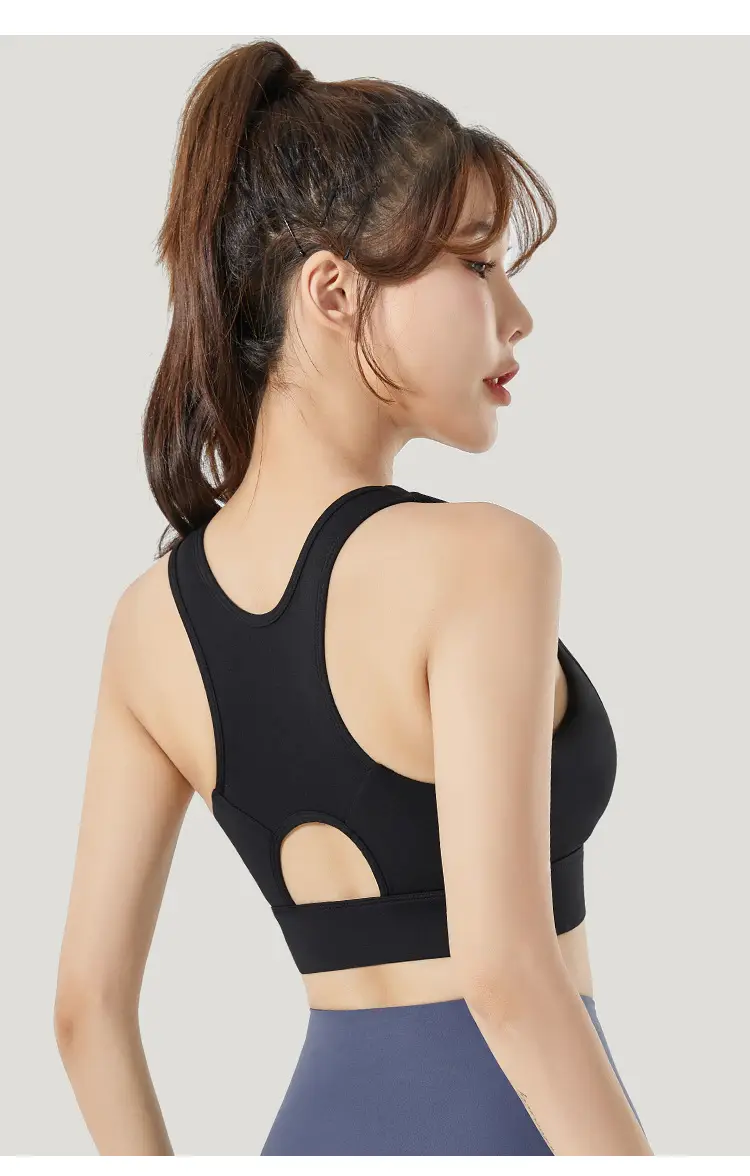 Cd Zipper Sports Bra Shock-Proof High-Strength Fixed Cup Can Be Worn Outside Beautiful Back Yoga Intimates Vest Women's No Rims — feature 14
