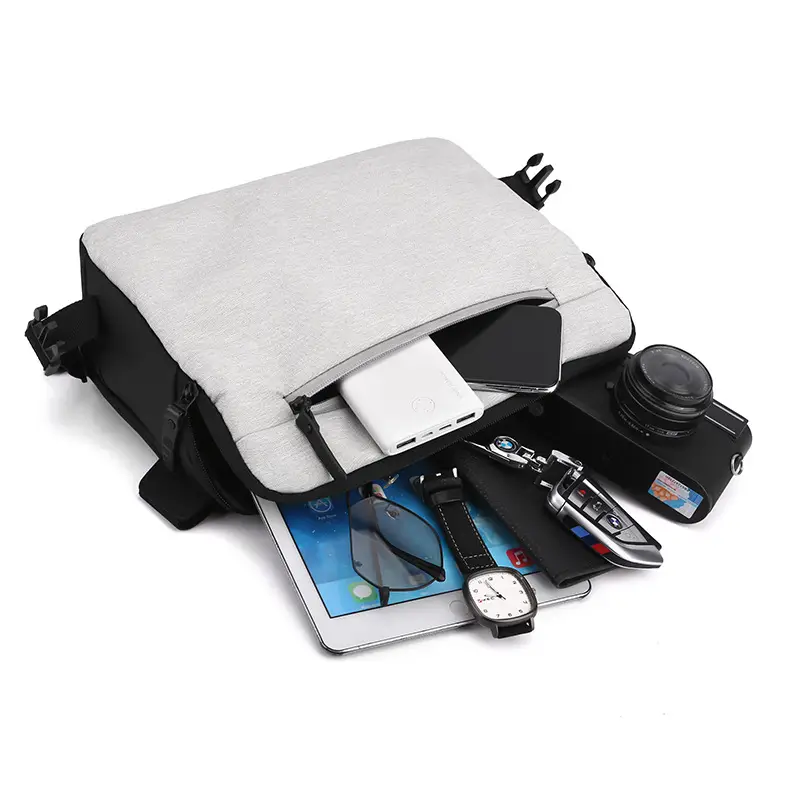 Men's Black Nylon Crossbody Bag with Adjustable Strap - Image 12
