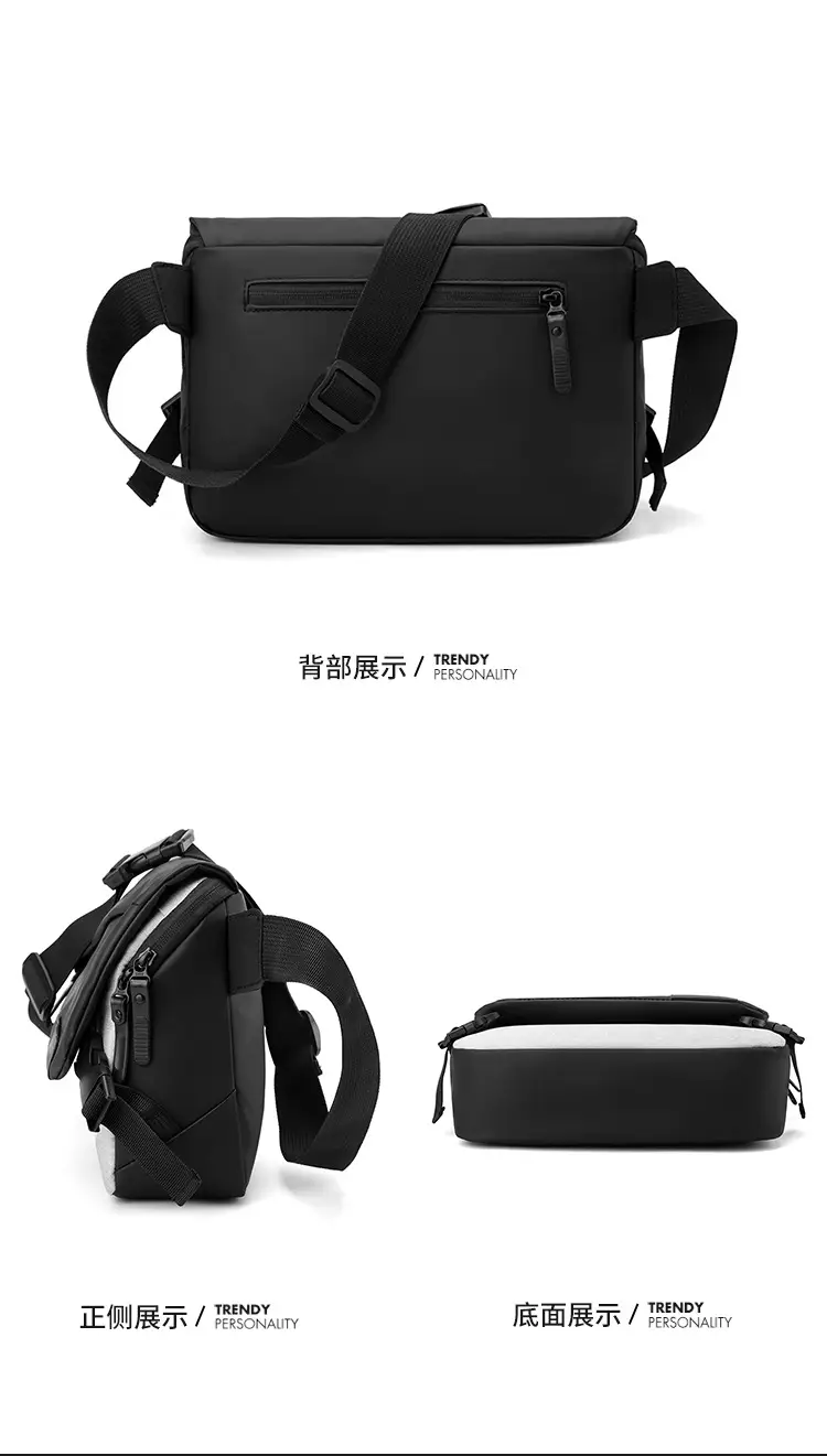 Men's Black Nylon Crossbody Bag with Adjustable Strap — feature 19
