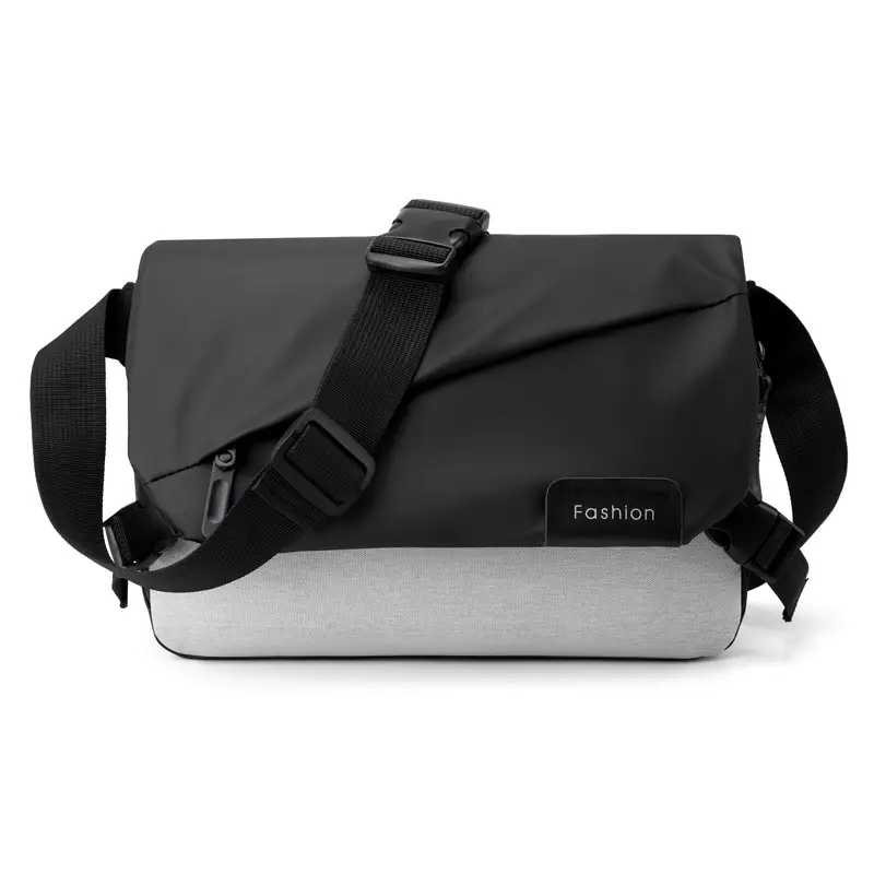 Men's Black Nylon Crossbody Bag with Adjustable Strap - Image 3