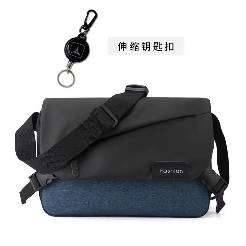 Men's Black Nylon Crossbody Bag with Adjustable Strap - Image 8