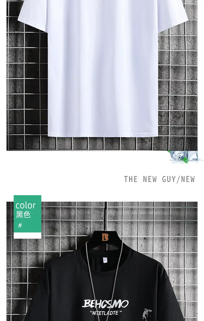 Men Tie-Dye Graphic Shirt Short Sleeve White Black — feature 10