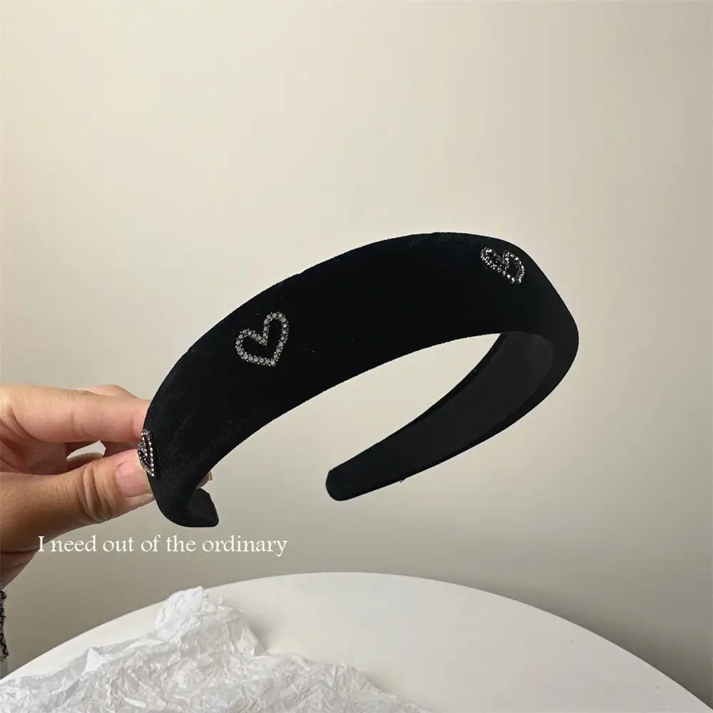 2633-1-Black Hollow Love Drill Headband