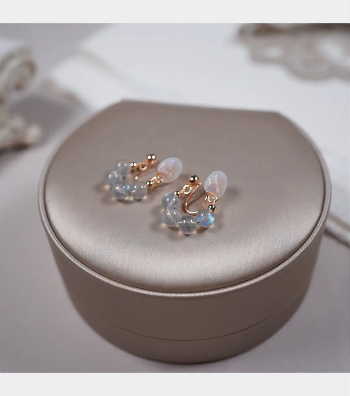 Moonstone Ice Crystal Earrings for Women — feature 7