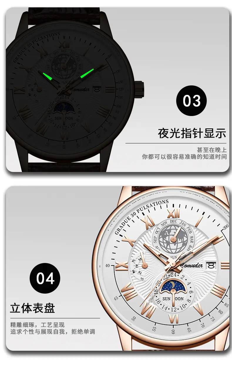 Men's Swiss Quartz Watch with Suncap Design — feature 12
