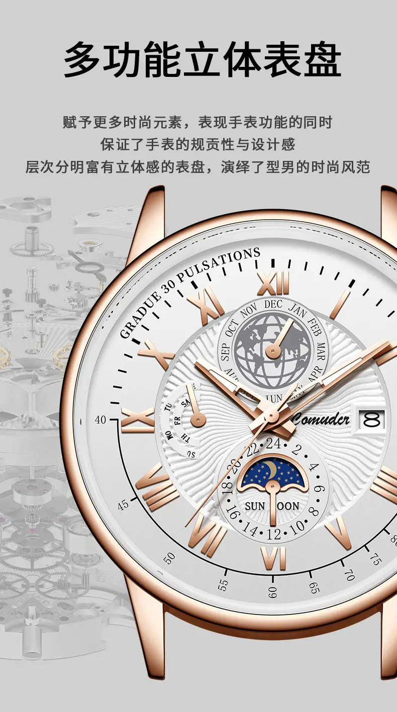 Men's Swiss Quartz Watch with Suncap Design — feature 3