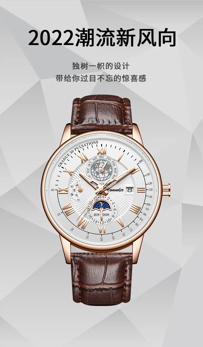Men's Swiss Quartz Watch with Suncap Design — feature 6