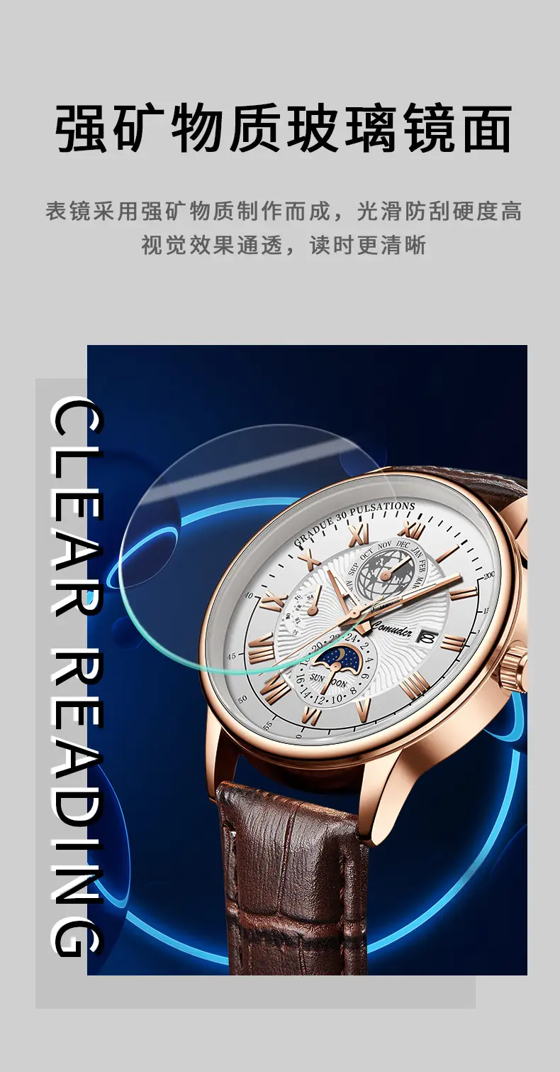 Men's Swiss Quartz Watch with Suncap Design — feature 7