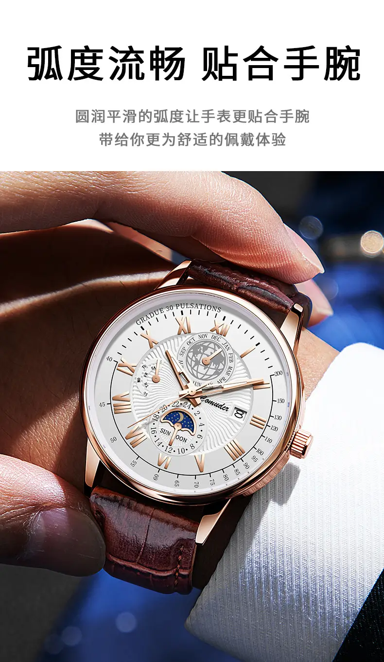 Men's Swiss Quartz Watch with Suncap Design — feature 8