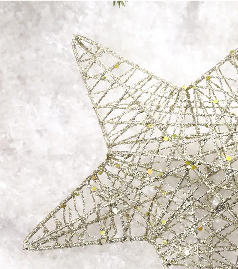 Golden 5-Piece Star Christmas Tree Decor — feature 9