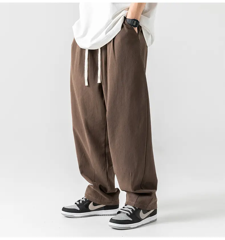 Men Fleece Lined Drapey Brown Pants 2025 — feature 31