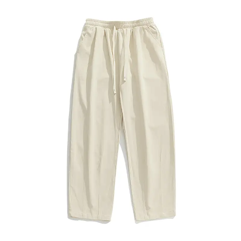 Men Fleece Lined Drapey Brown Pants 2025 - Image 7