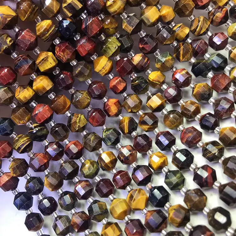 Natural Yellow Tiger Eye Cut Loose Beads for DIY Jewelry