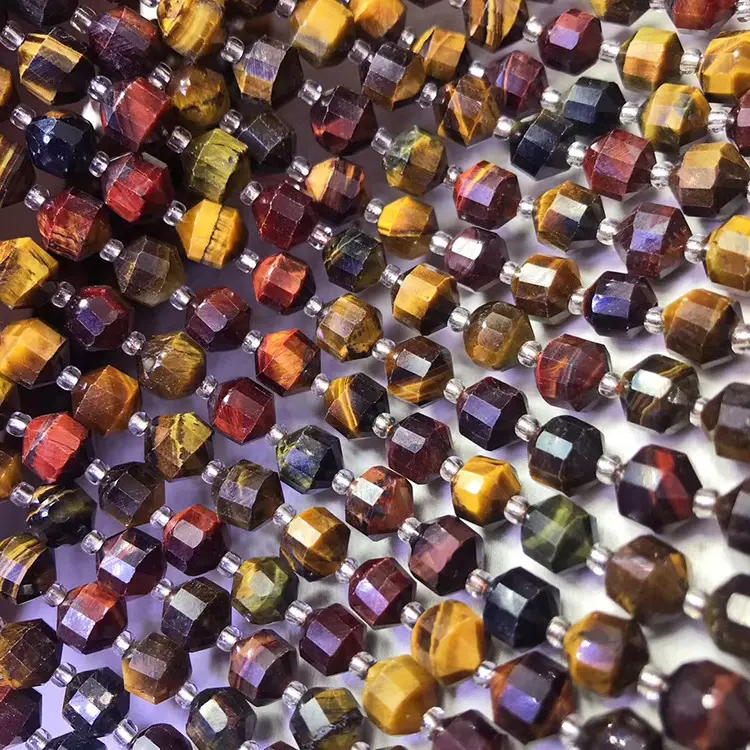 Natural Yellow Tiger Eye Cut Loose Beads for DIY Jewelry