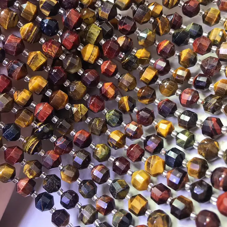 Natural Yellow Tiger Eye Cut Loose Beads for DIY Jewelry