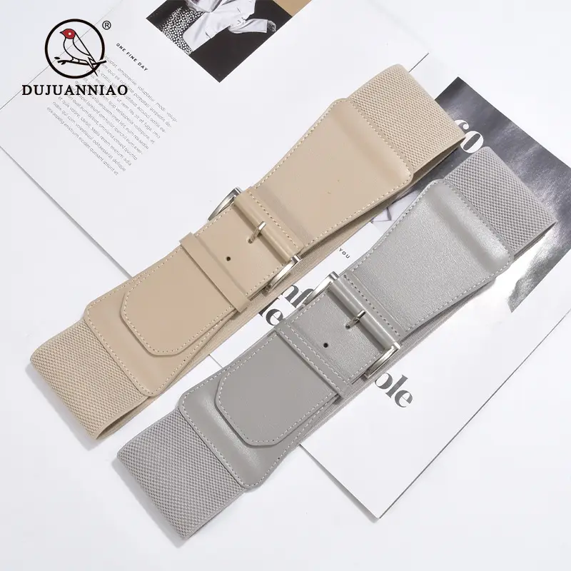 Women's Brown Leather Belt with Buckle - Image 9