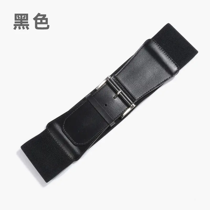 Women's Brown Leather Belt with Buckle - Image 3