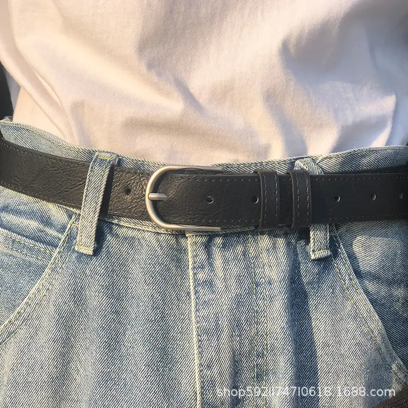 Men's Korean Style Belt with Gold Embroidery - Image 3