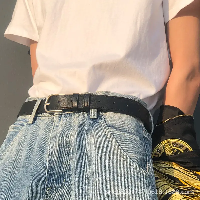 Men's Korean Style Belt with Gold Embroidery - Image 6