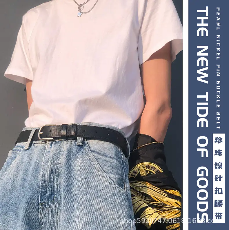 Men's Korean Style Belt with Gold Embroidery β feature 4