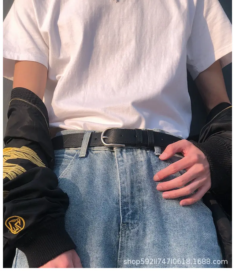 Men's Korean Style Belt with Gold Embroidery β feature 6