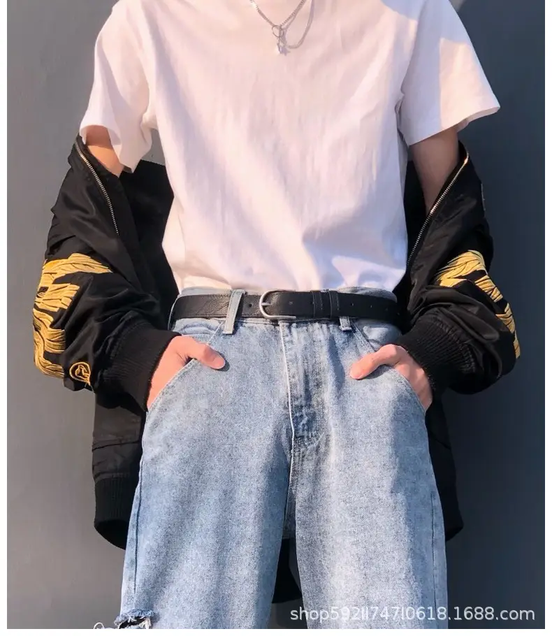 Men's Korean Style Belt with Gold Embroidery β feature 7