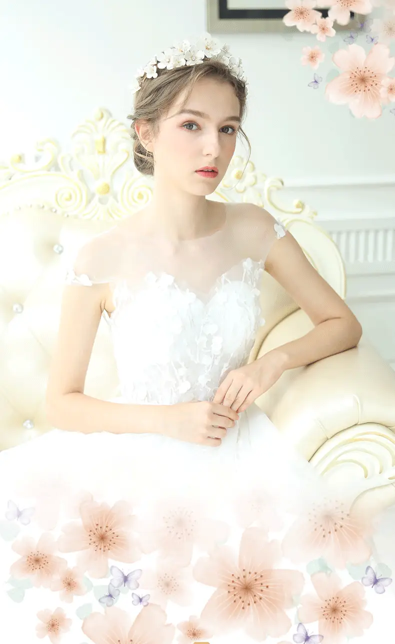 Rice Beads Rhinestone Flower Bridal Headband — feature 6