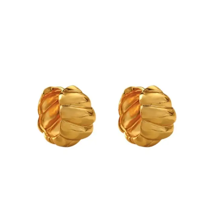 European and American Cold Style Exquisite Metal Glow Face Horns Earrings Earrings High-end Light Luxury Simple Elegant Earrings for Women