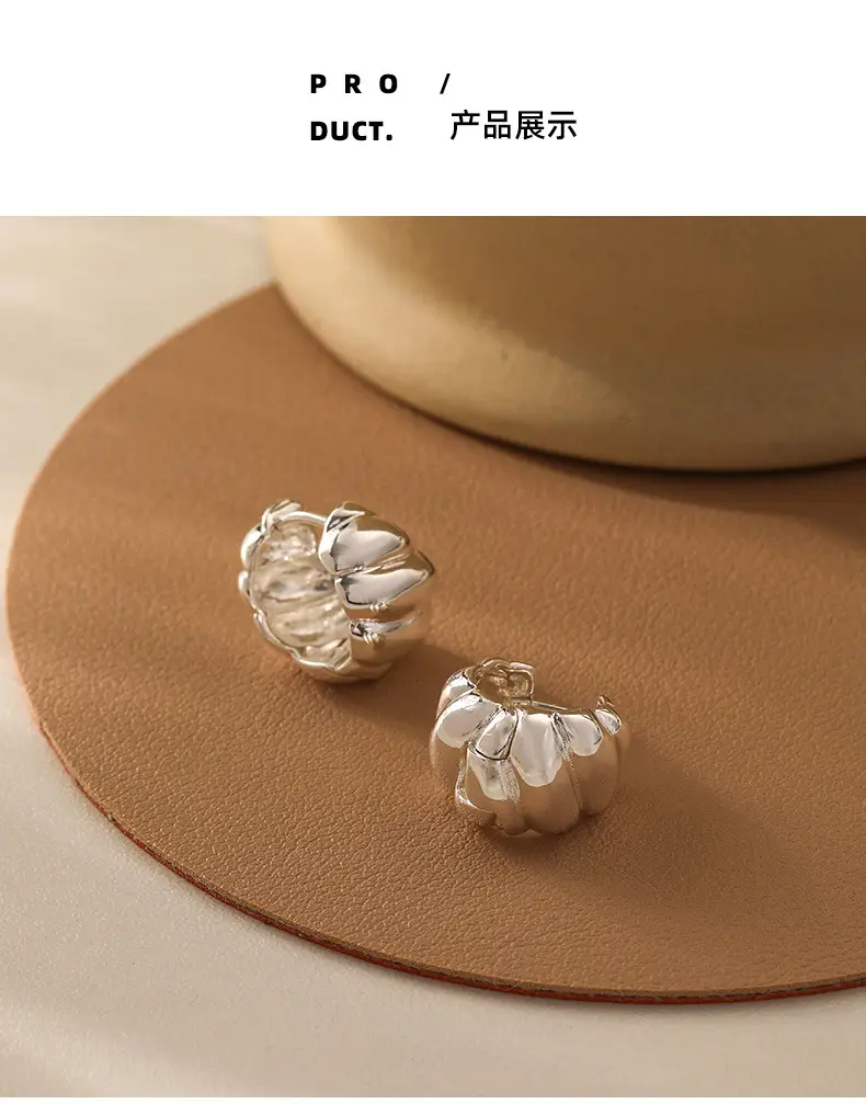 European and American Cold Style Exquisite Metal Glow Face Horns Earrings Earrings High-end Light Luxury Simple Elegant Earrings for Women — feature 6