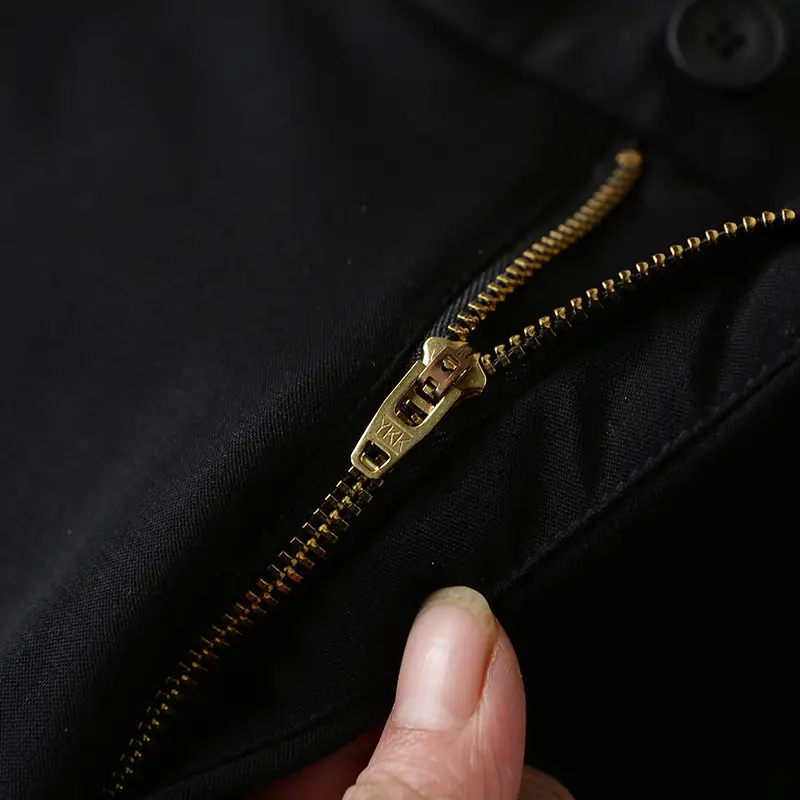 Men's Black Tencel Pants Thin Fit 1R007 - Image 3