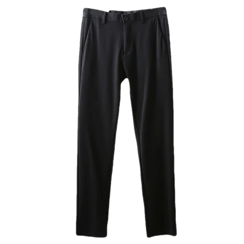 Men's Black Tencel Pants Thin Fit 1R007 - Image 5