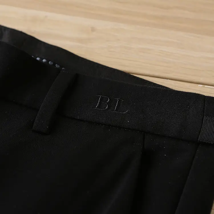Men's Black Tencel Pants Thin Fit 1R007 — feature 11
