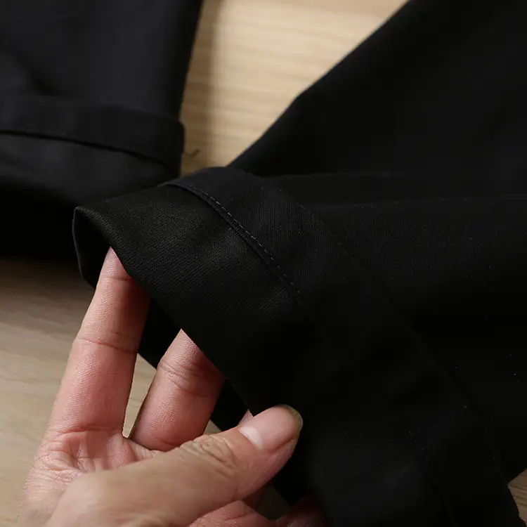 Men's Black Tencel Pants Thin Fit 1R007 — feature 19