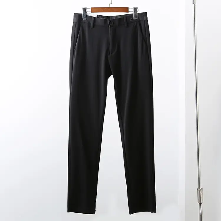 Men's Black Tencel Pants Thin Fit 1R007 — feature 6