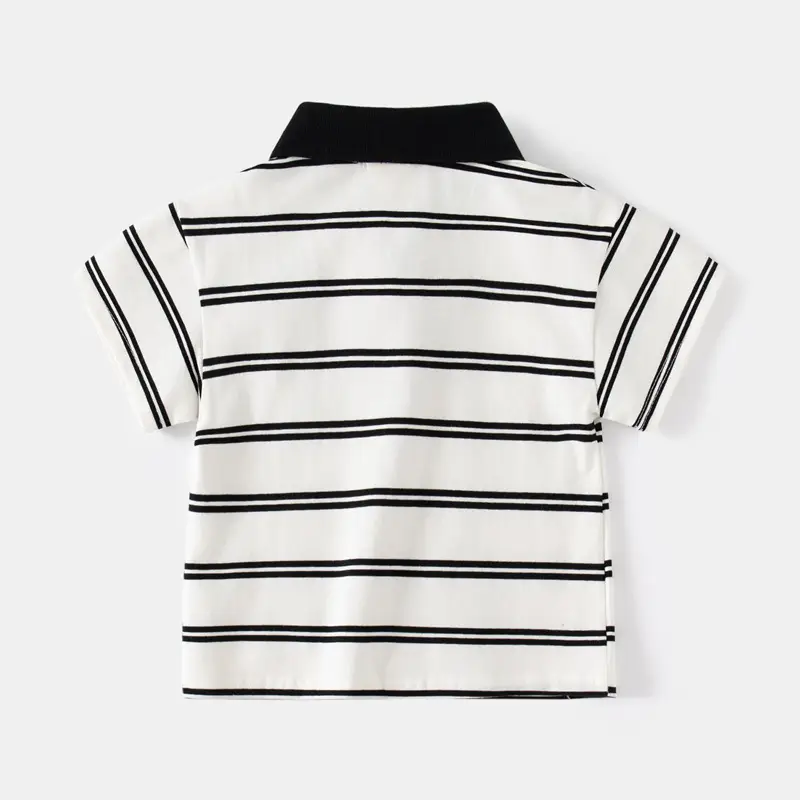 Boys Striped Short Sleeve Polo T-Shirt 2026 - Image 4