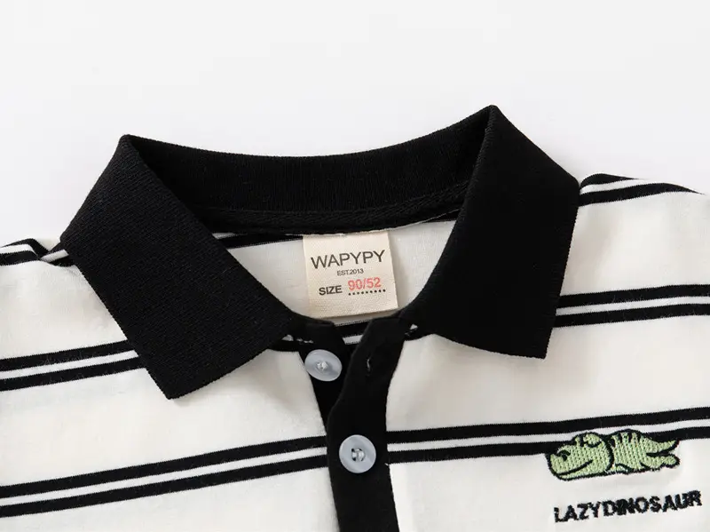 Boys Striped Short Sleeve Polo T-Shirt 2026 — feature 6
