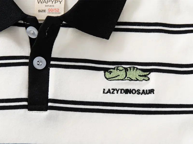 Boys Striped Short Sleeve Polo T-Shirt 2026 — feature 7