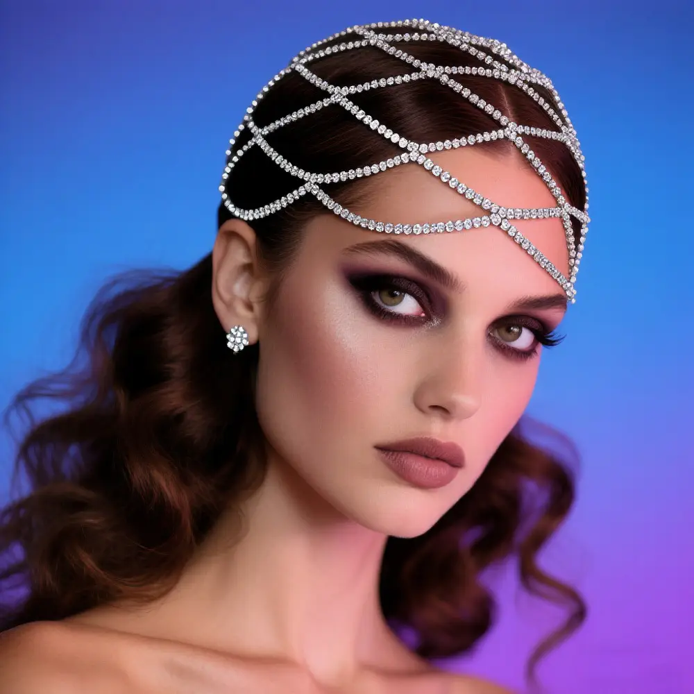 Welding Rhinestone Hair Crown for Women Bridal Headdress — feature 2