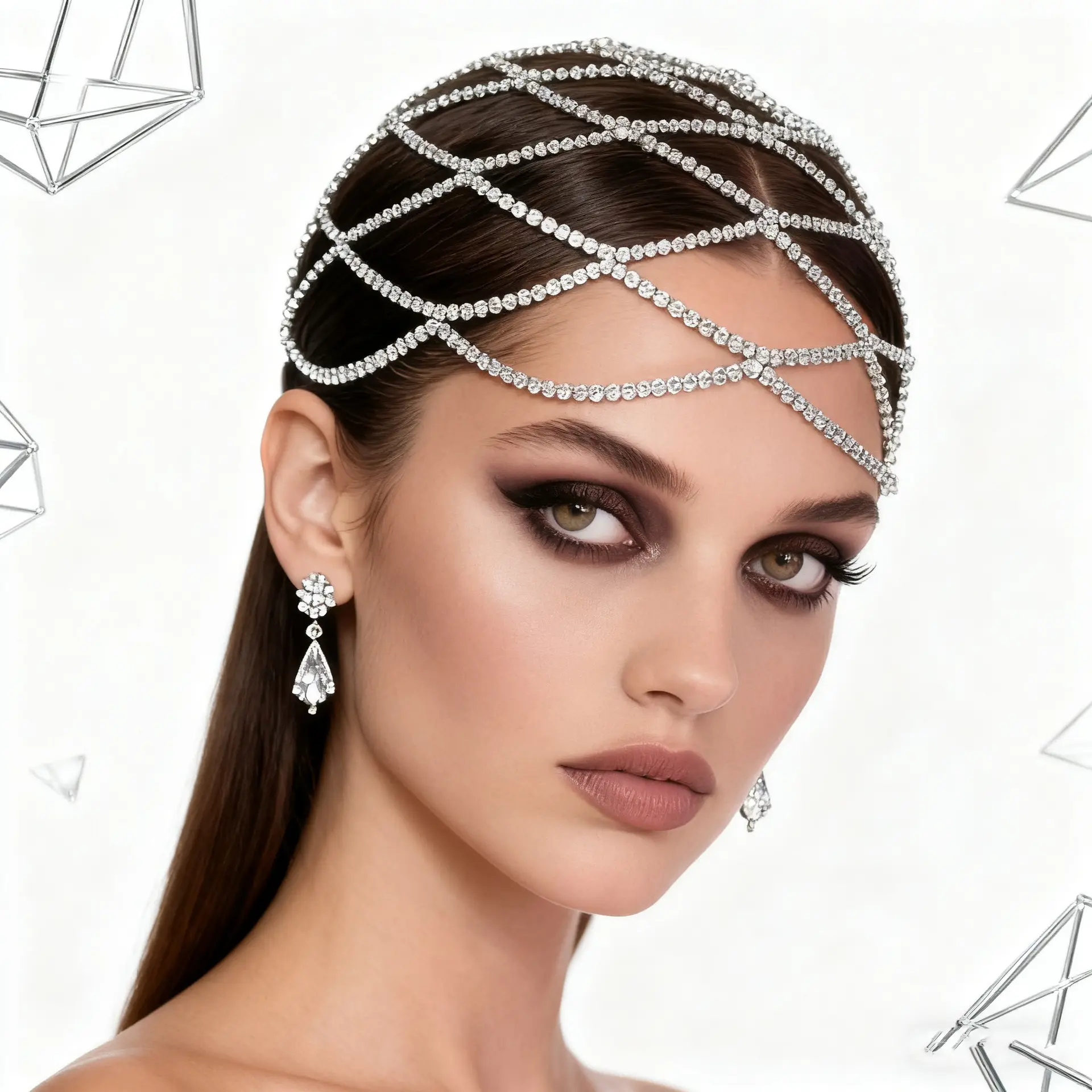 Welding Rhinestone Hair Crown for Women Bridal Headdress — feature 5