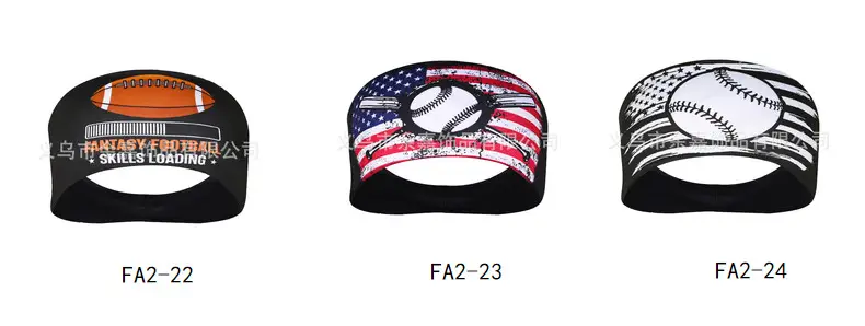 Sports Baseball Headband Yellow Red Stitched Men Women Running Fitness — feature 16