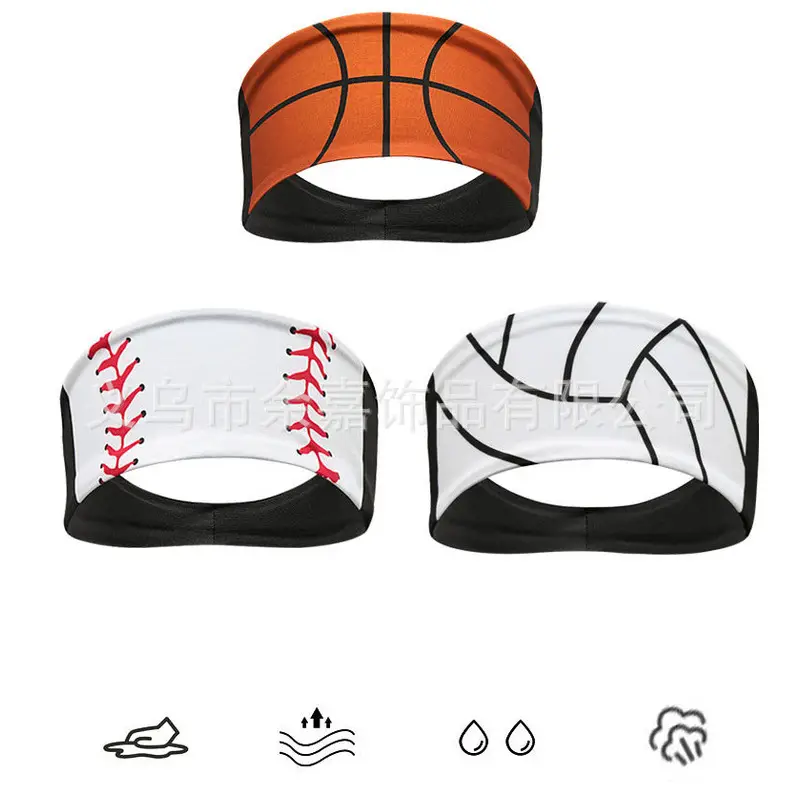 Sports Baseball Headband Yellow Red Stitched Men Women Running Fitness — feature 7