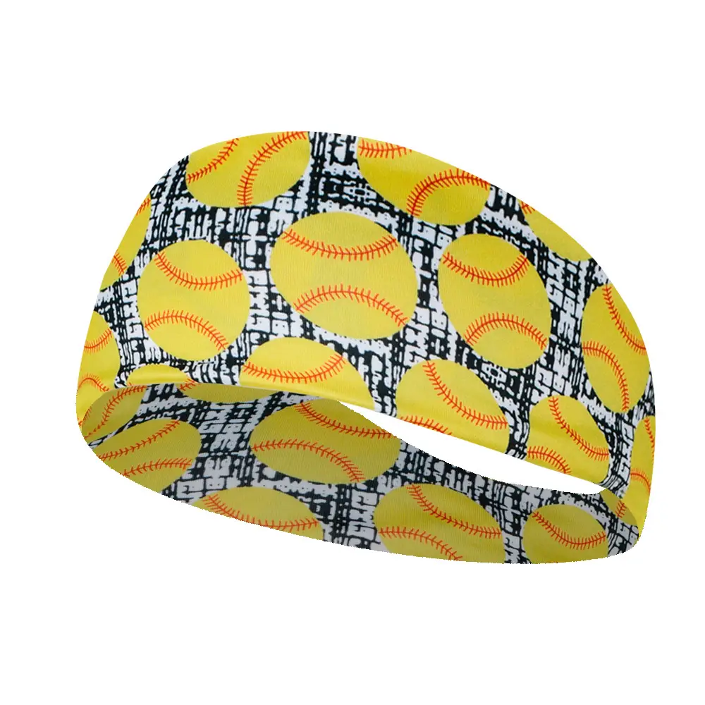 Sports Baseball Headband Yellow Red Stitched Men Women Running Fitness - Image 14